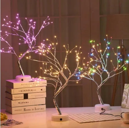 LED Christmas tree light with 108 warm white LEDs, touch control base, and plastic construction