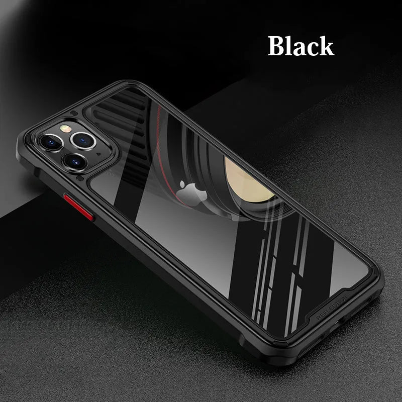Silicone phone case with transparent back for Apple iPhone 11 series in multiple colours