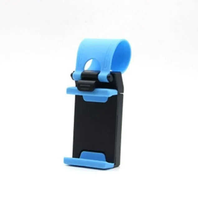 Universal steering wheel phone clip mount holder in black red blue yellow colours