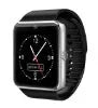 Black smart watch with 1.54-inch touch screen and silicone strap on a wrist