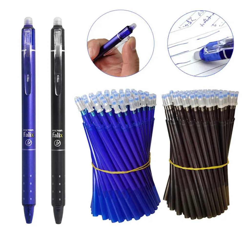 Hot erasable push gel pen with 0.5mm tip in plastic casing