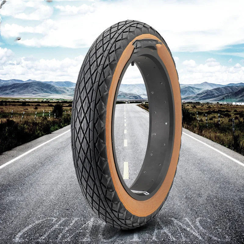 20x4.0 inch brown rubber tyre with skin edge detailing for snowmobile and electric beach car replacement