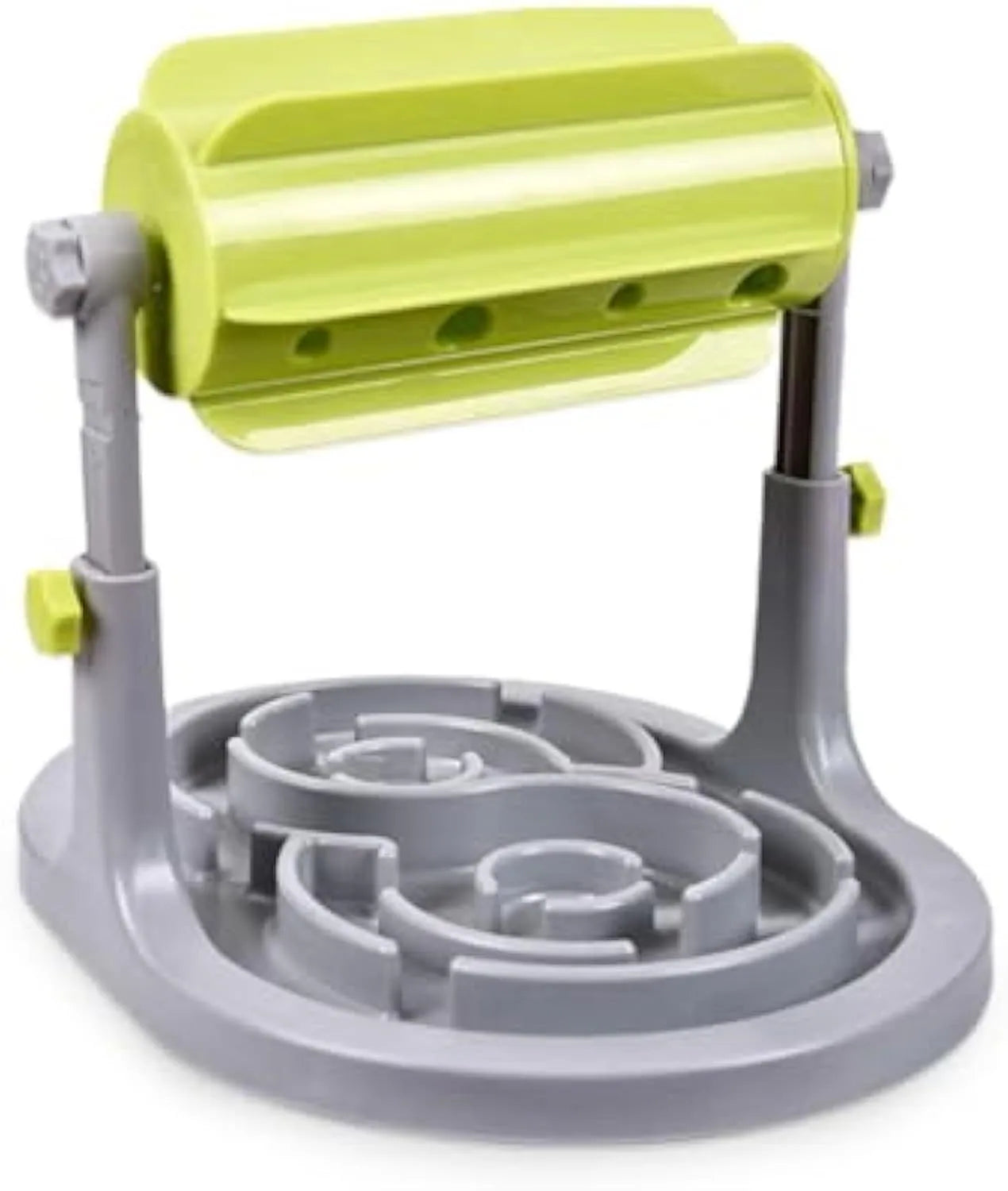 Interactive pet puzzle slow feeder bowl with adjustable height in blue green pink colours