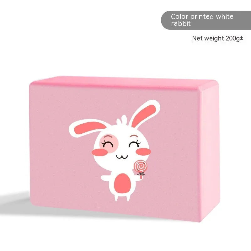High-density EVA yoga block in various colours including cartoon designs for dance and fitness training