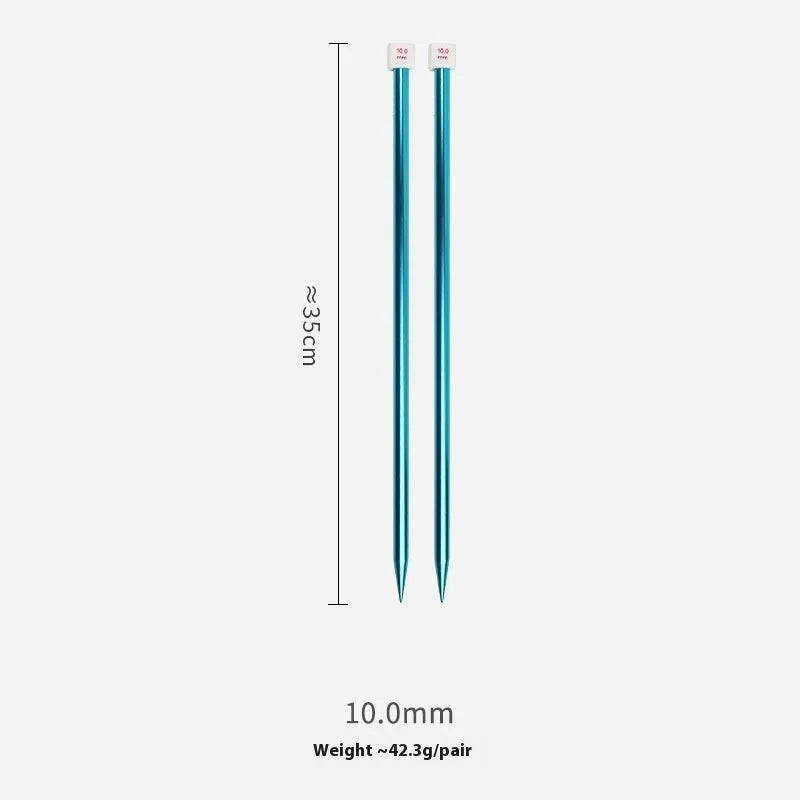 Crochet hook set showing 14 different sizes from 2.0mm to 10.0mm with lengthened design and caps