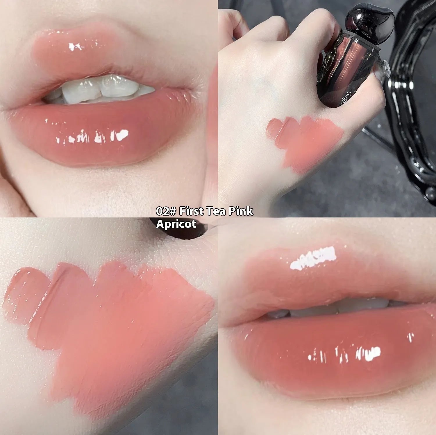 Glacier Lava Lip Lacquer cosmetic product in water-light mirror finish with seven shade number options