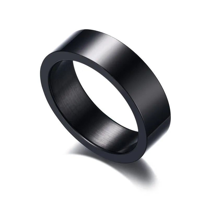 Titanium steel geometric minimalist couple rings in sizes 6 to 12 for men and women
