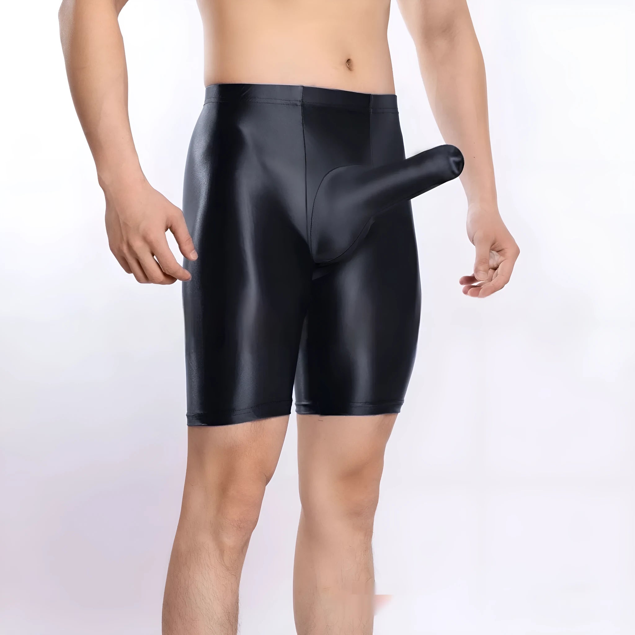 Men's plus size shiny silky sports shorts in nylon fabric available in multiple colours and sizes