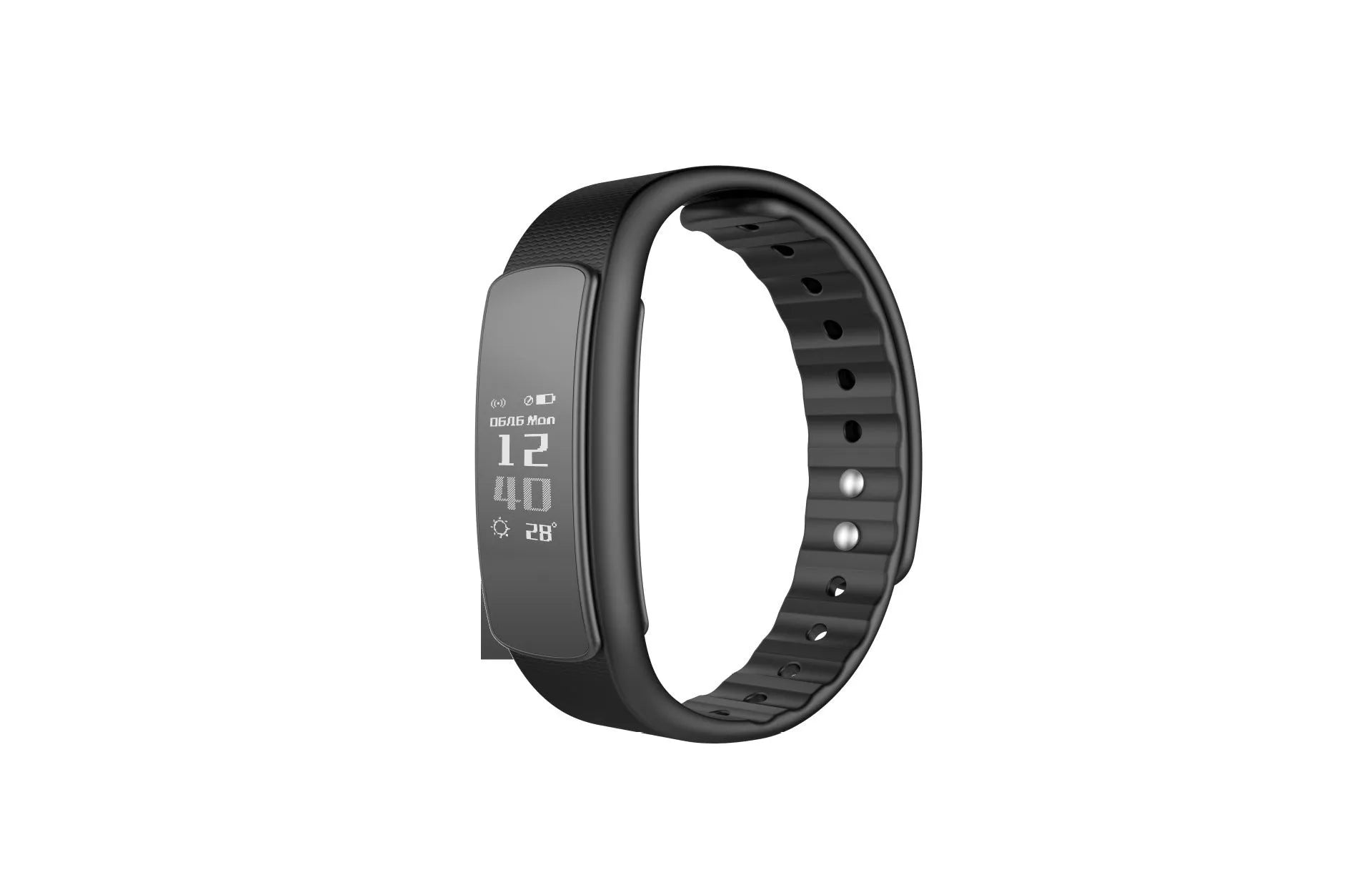 I6 smart sports bracelet with 0.96-inch touch screen showing health metrics on black or green TPU wristband