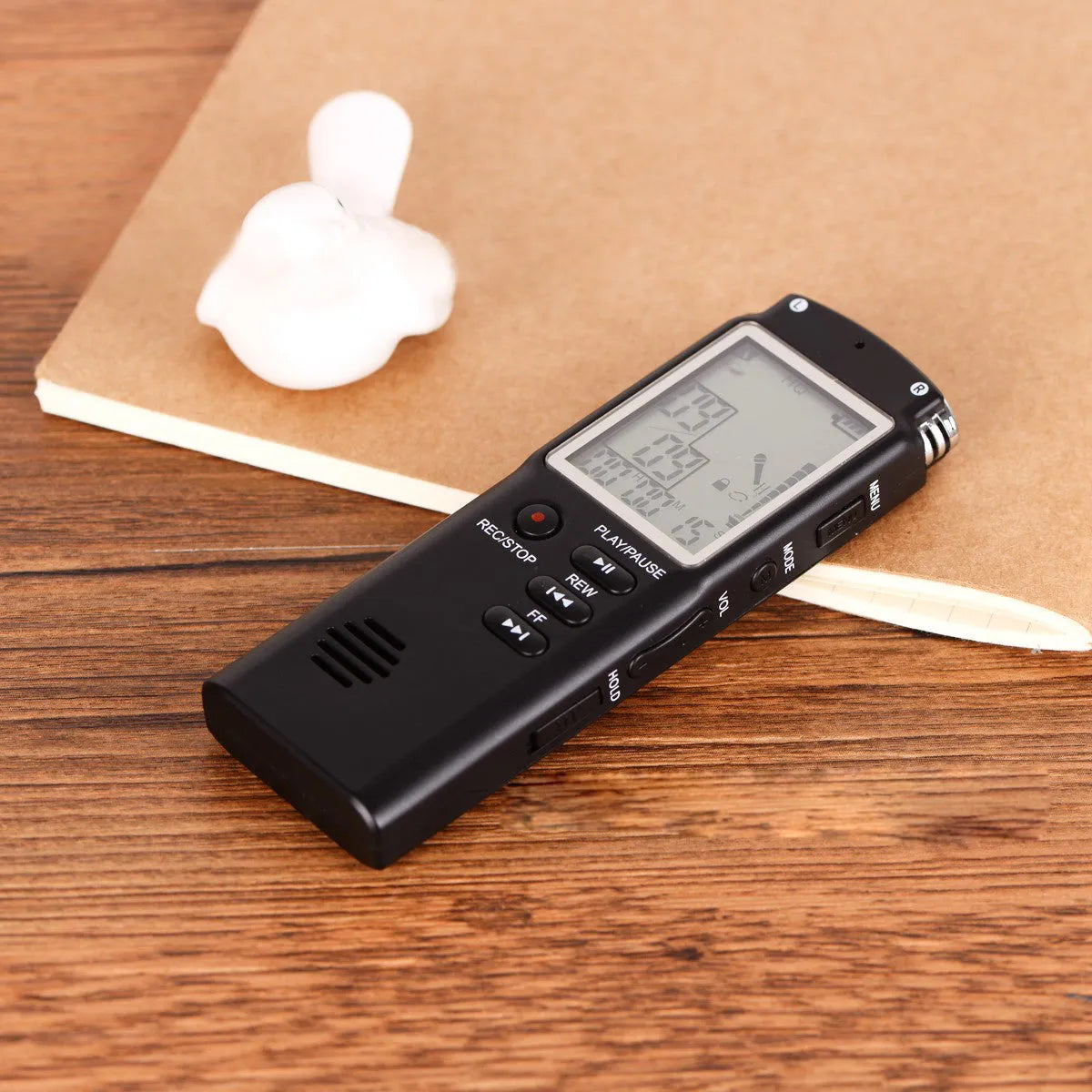 Original USB professional digital voice recorder with external microphone port on a compact black body.