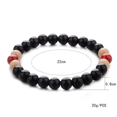 Natural stone beaded healing bracelet with lava stone charms for essential oils