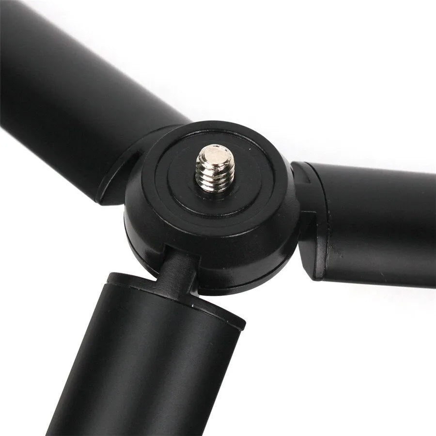 Black aluminium alloy mobile phone tripod with PTZ stabiliser for iPhone photography