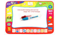 80x60cm children's water doodle drawing mat with two magic pens, showing a white drawing area with foggy letters and numbers around the edge