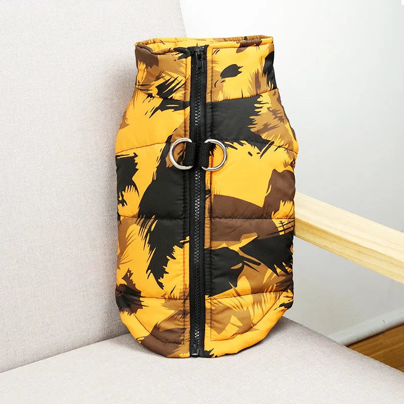 Cotton dog vest in casual style, available in multiple sizes from S to 5XL and nine colours including white and camouflage patterns