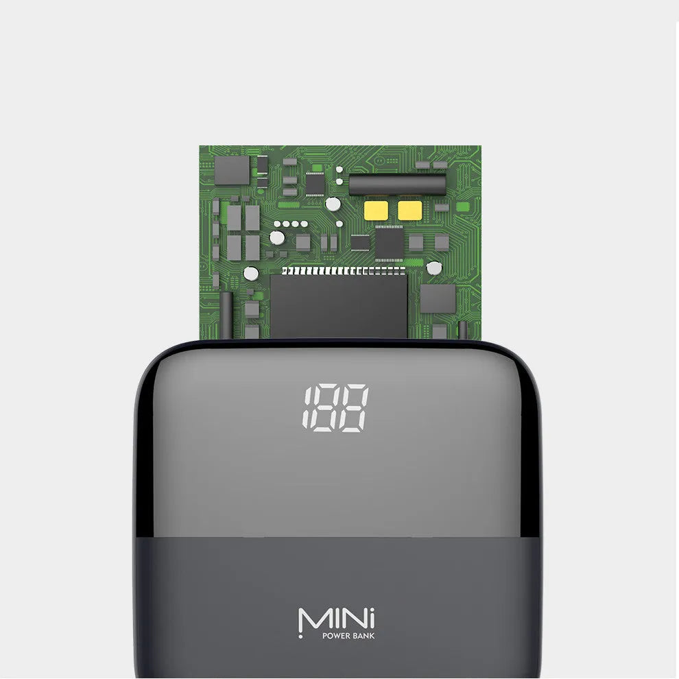 10000mAh Android portable power bank with digital display showing battery percentage