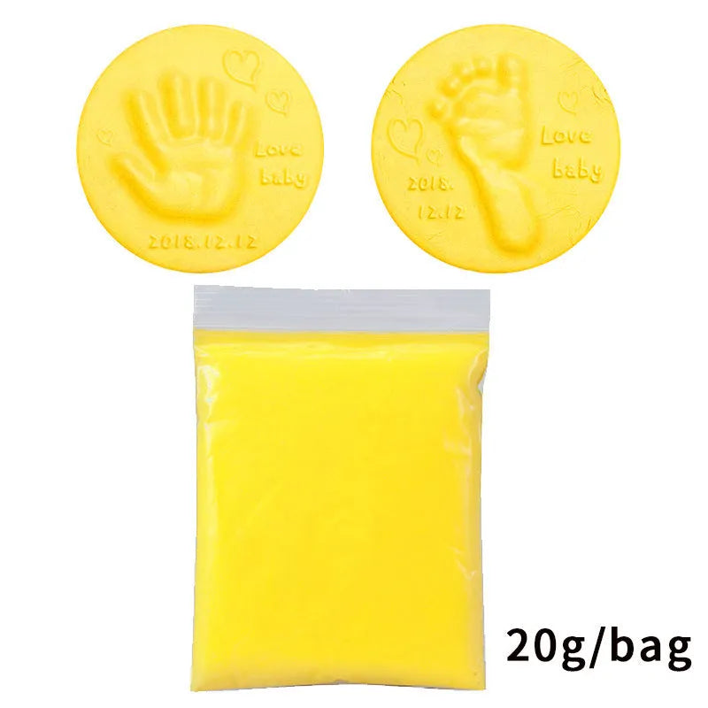 Baby handprint and footprint clay kit in ten colours, 20g soft non-toxic clay