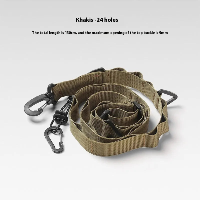 Outdoor hanging rope clothesline storage belt showing 130cm length and black colour option
