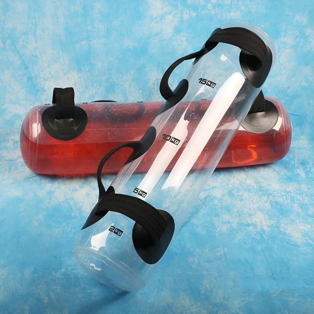 Transparent PVC water injection weight bag for adjustable strength training with soft dumbbell design