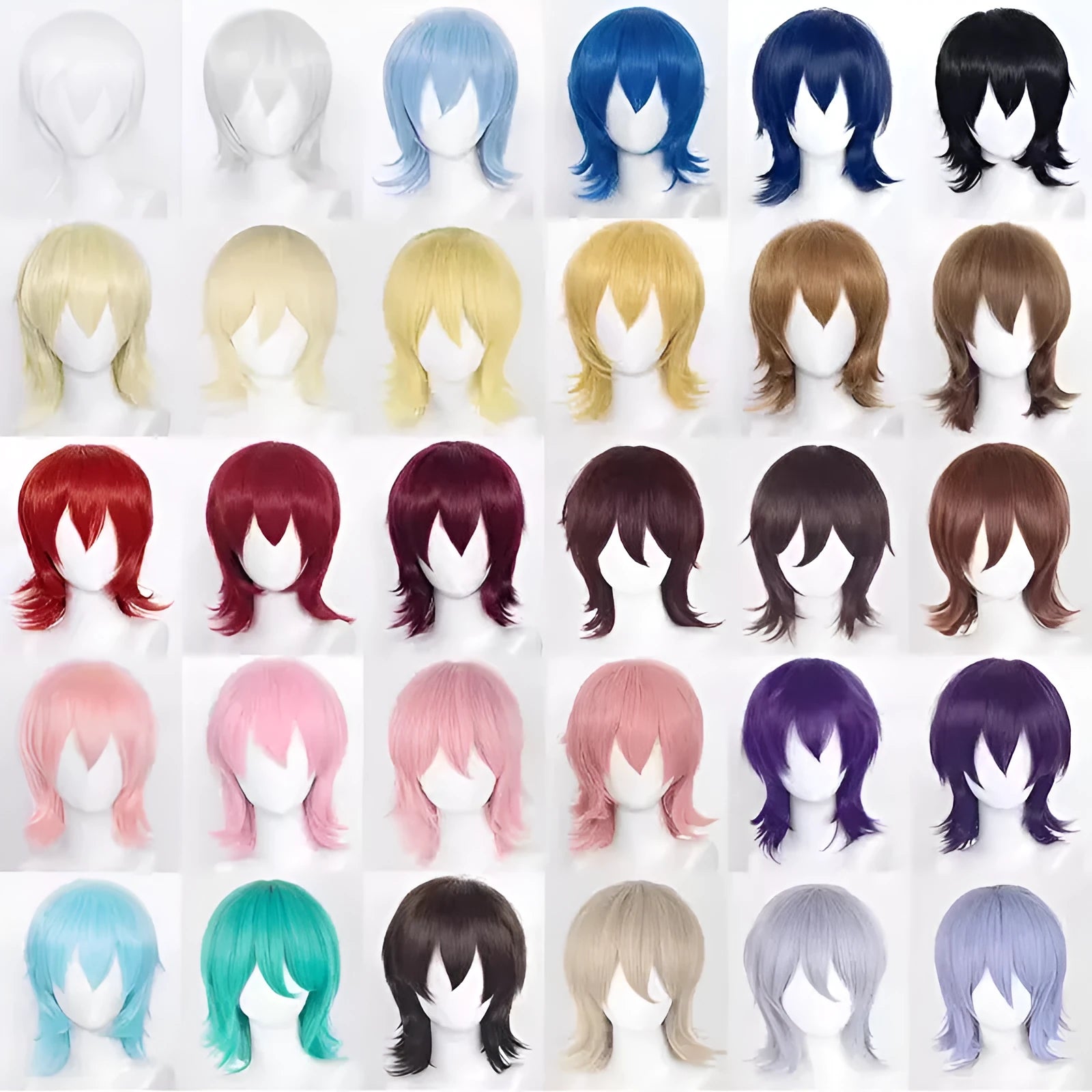 Men's short hairstyle cosplay wig in high-temperature fibre with anti-curling mechanism
