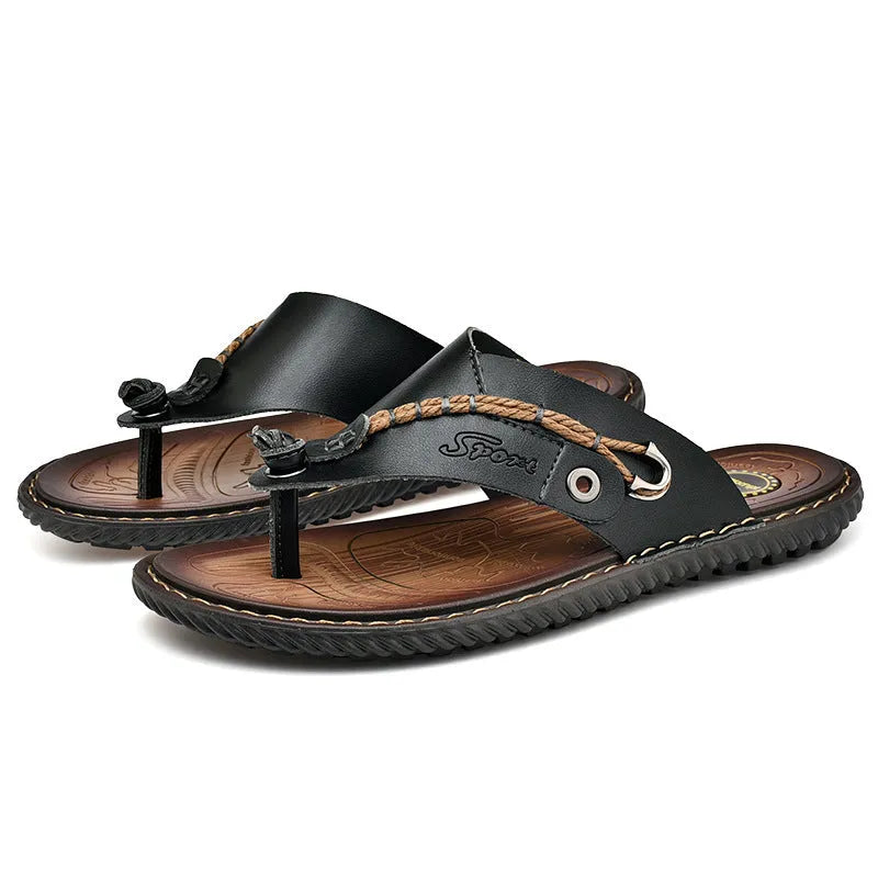 Men's non-slip casual slipper with PU leather upper, shown in available colours.