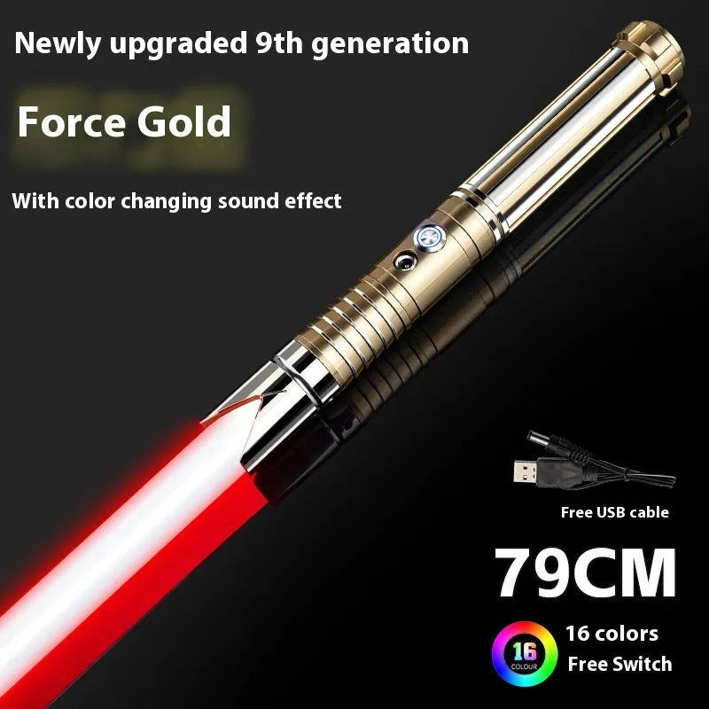 Metal laser sword with 16-colour gravity induction light handle for children aged 7-14