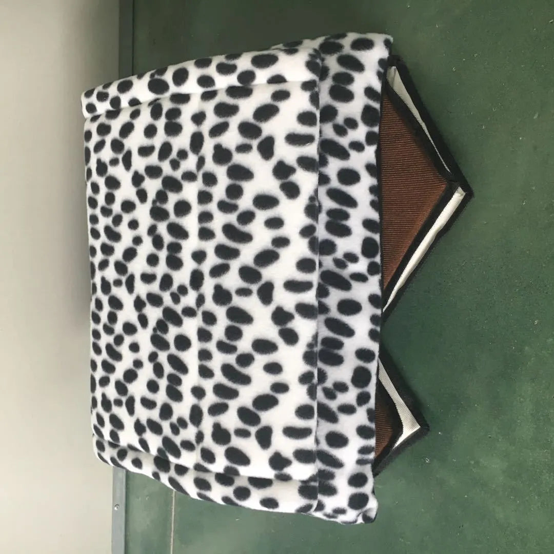 Coffee colour cloth winter pet kennel double roof dog house 55x40x42cm