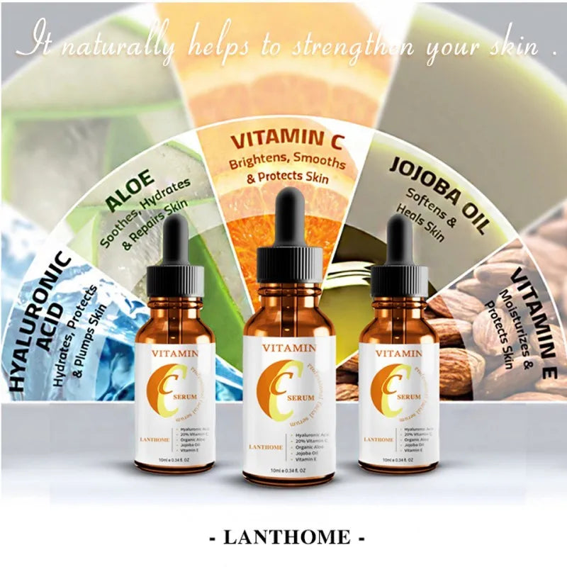 Vitamin C Hyaluronic Acid Facial Serum bottle for whitening, anti-aging, and moisturising.