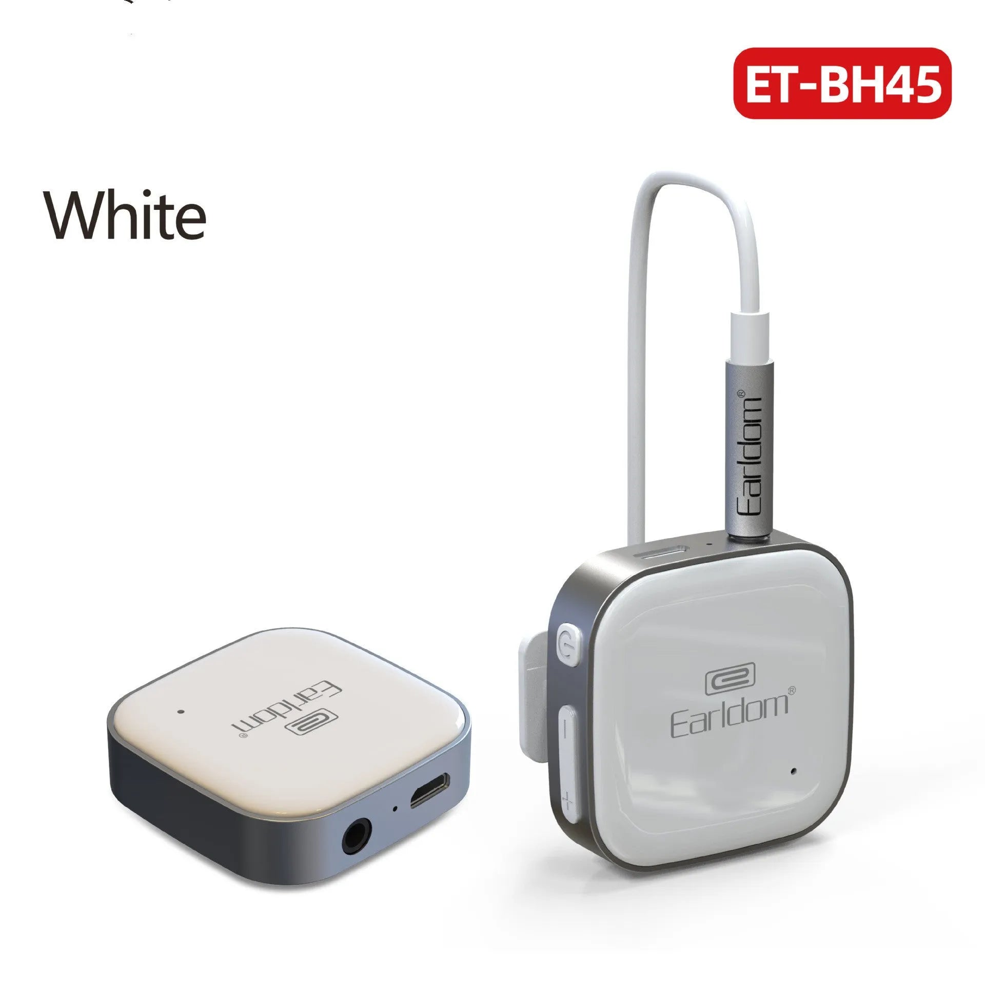 Black Bluetooth audio receiver headset with lavalier microphone for wireless calls and music