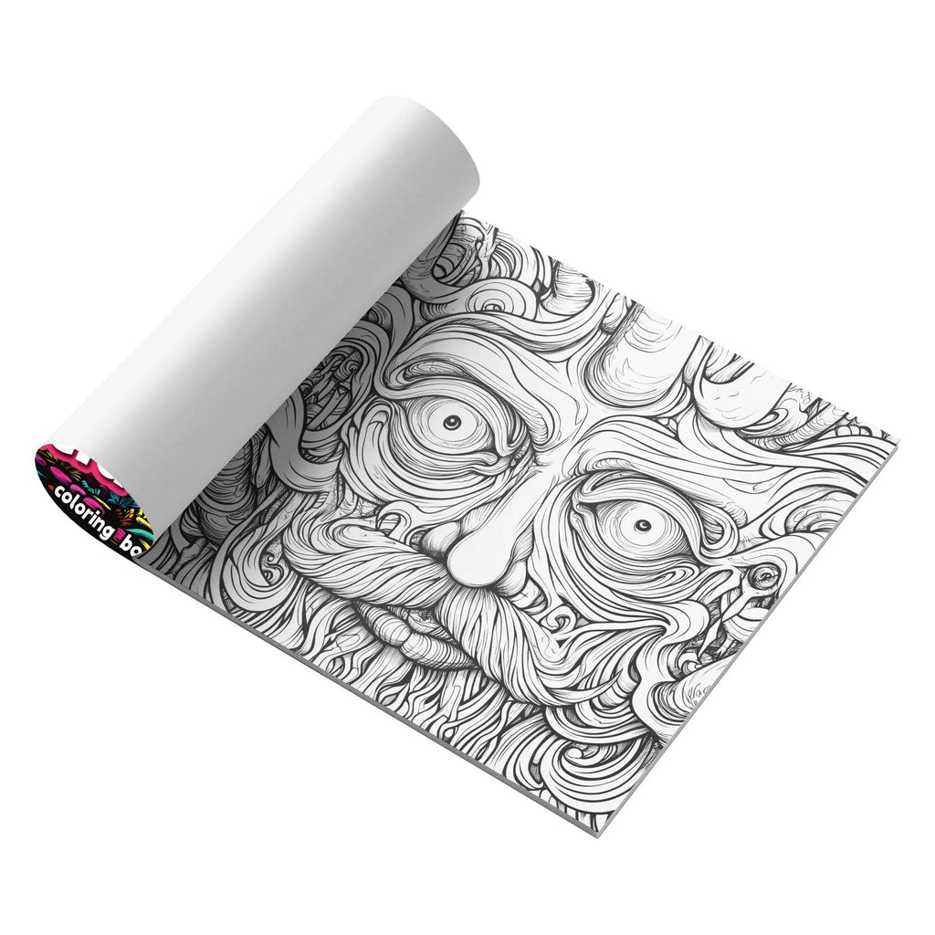 Acid tour coloured creative painting book with 200mm length, shown closed.