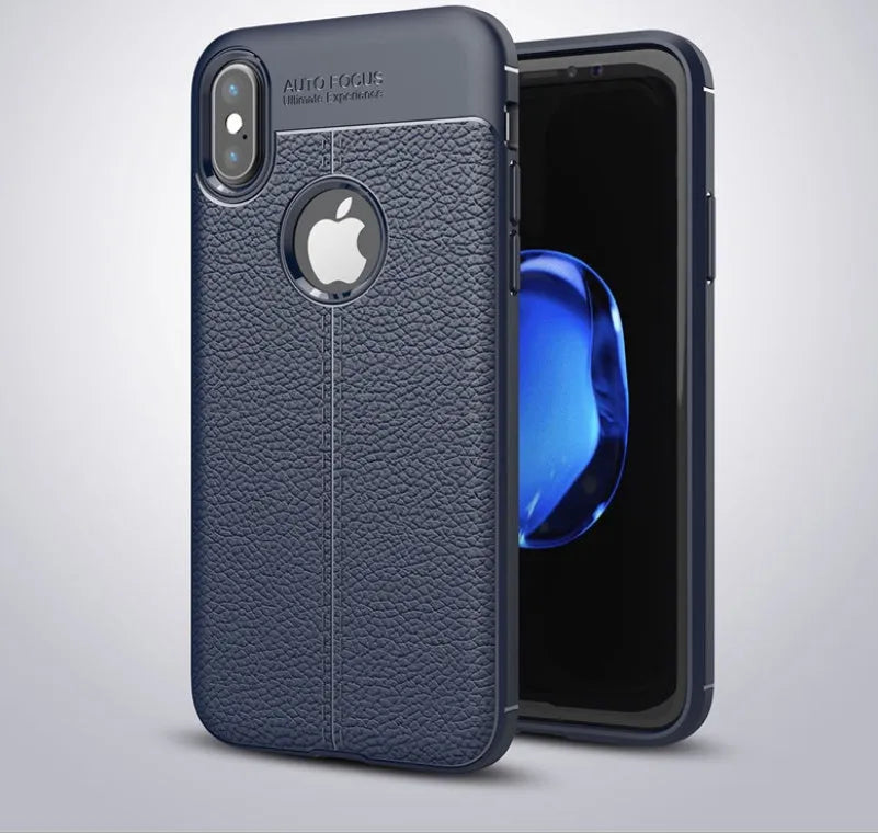 Black WeFor PU leather texture slim fit phone case for OnePlus 6, 5, and 5T models.
