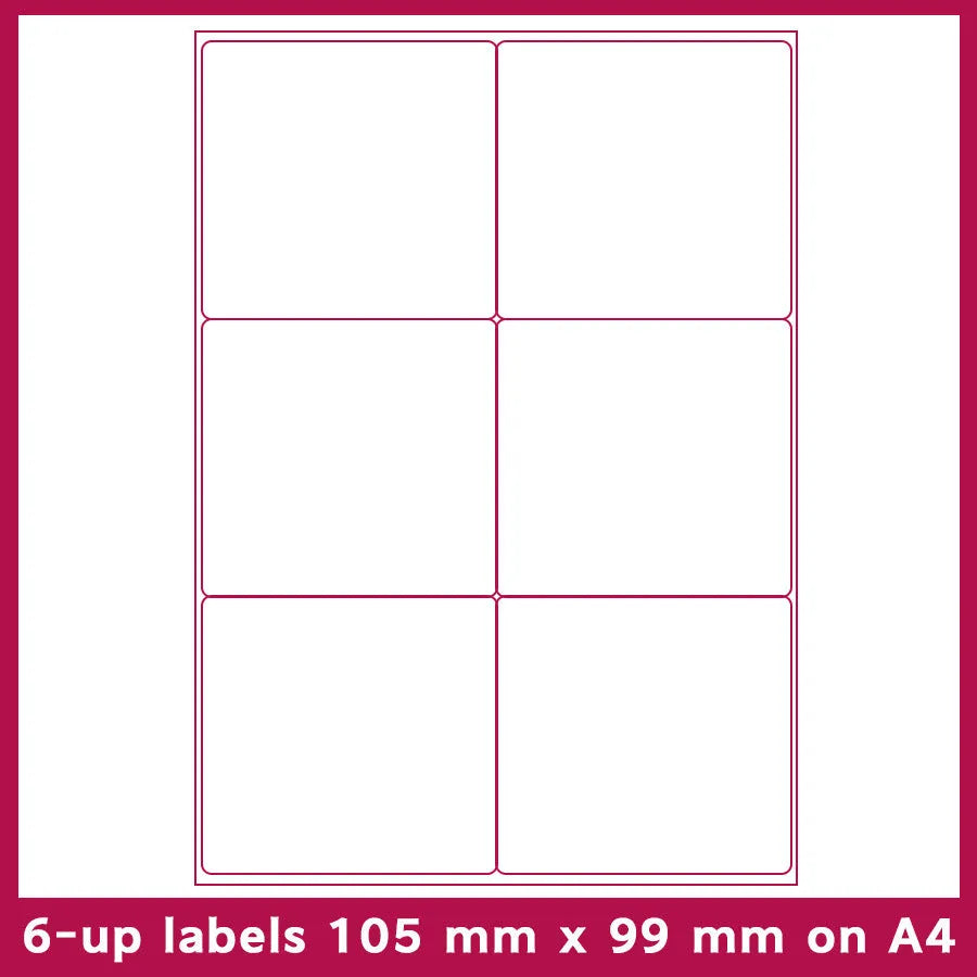 Pack of A4 FBA label paper sheets showing various pre-printed grid formats for barcodes.