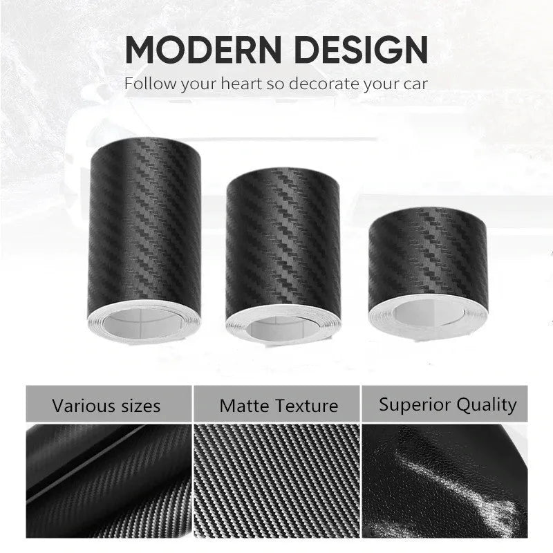 Matte carbon fibre roll for door sill protection in various widths from 3cm to 10cm