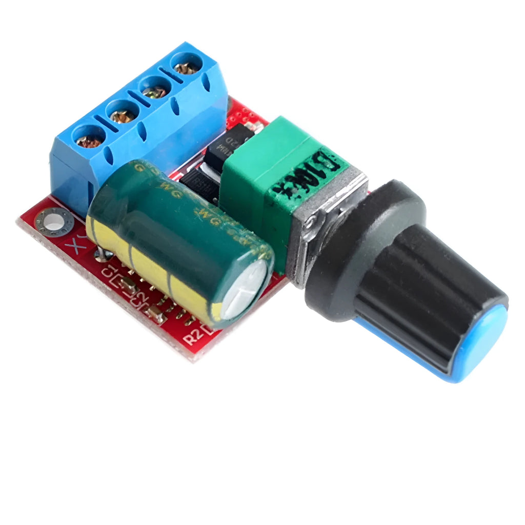 PWM DC motor speed controller with potentiometer knob for 4.5V-35V motors up to 90W