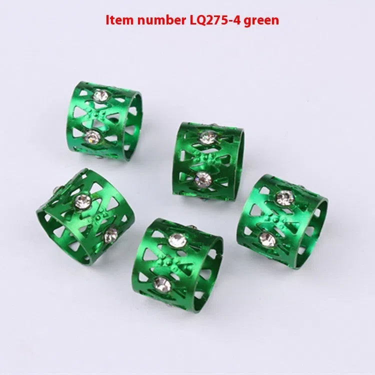 Metal hair ring with hollow jeweled crown design in multiple colour options for wig decoration