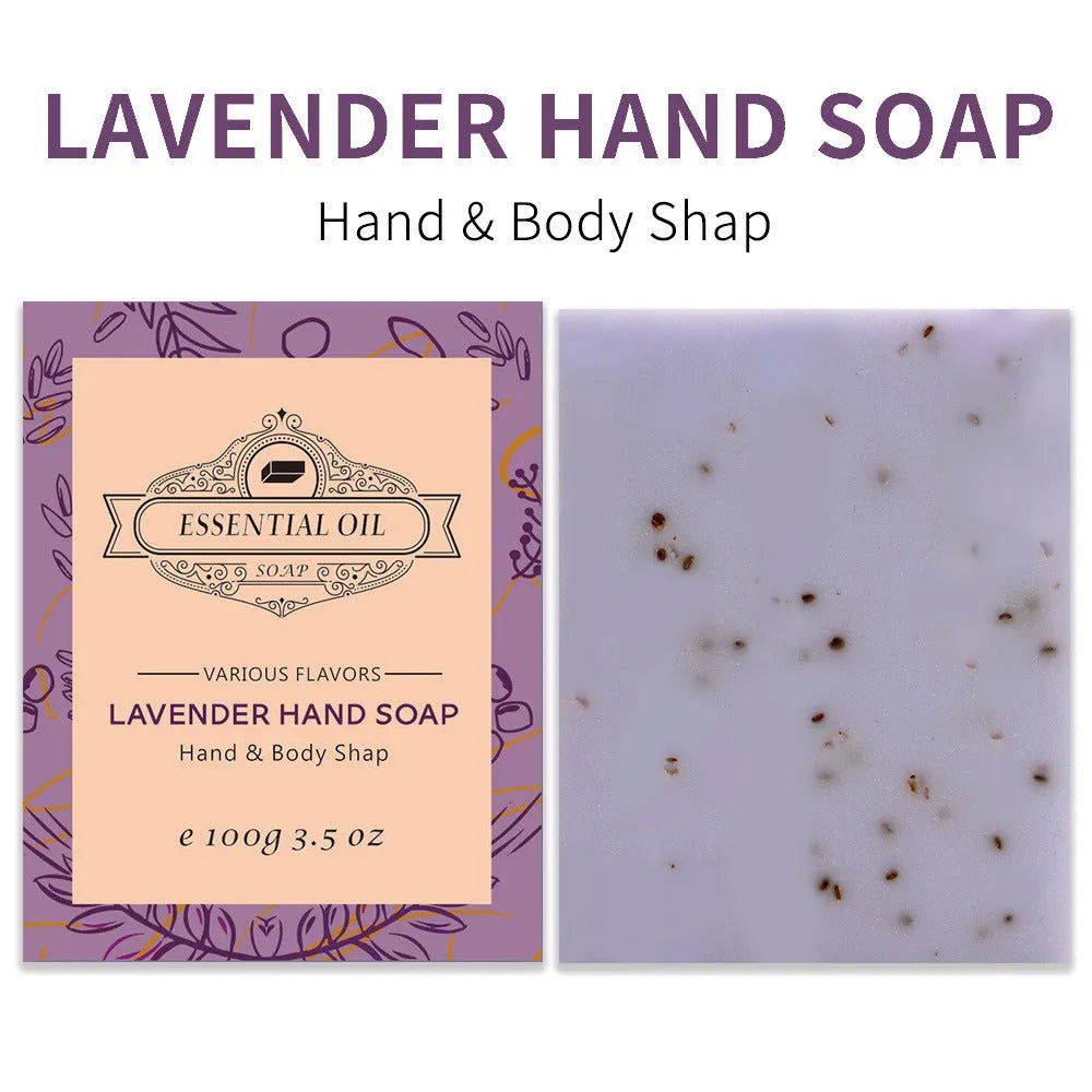 Frosted texture handmade essential oil soap bar in 100g size with natural appearance