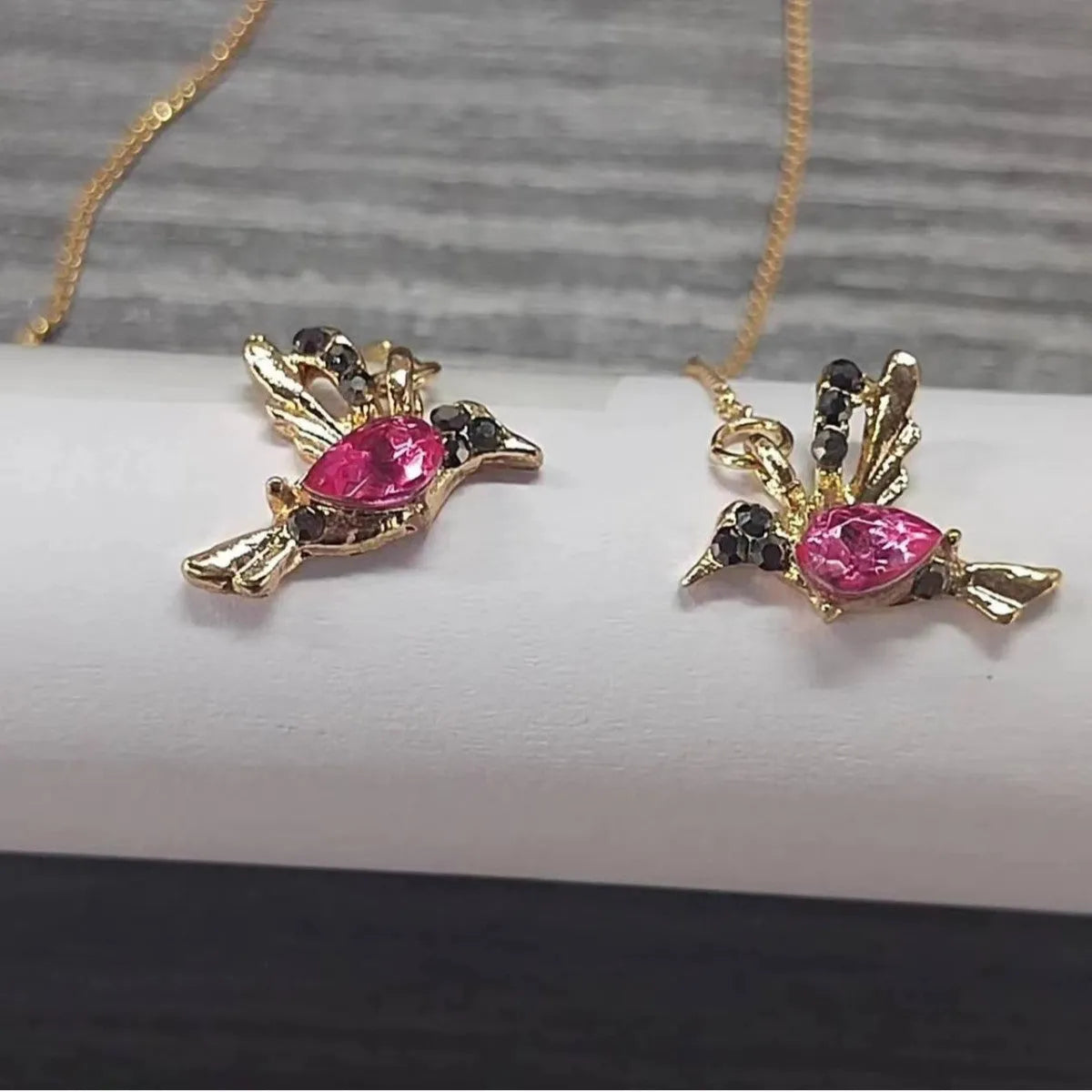 Women's long drop bird earrings with mixed zirconium wings in blue, red, and red lvzuan colour options