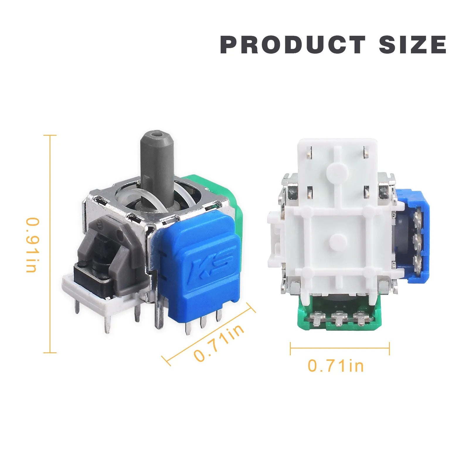 Hall effect replacement joystick component for PS5 PS4 XBOX and Switch Pro controllers.