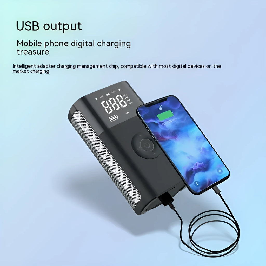 Handheld wireless digital air pump with ABS body and display screen for car and bicycle tire inflation