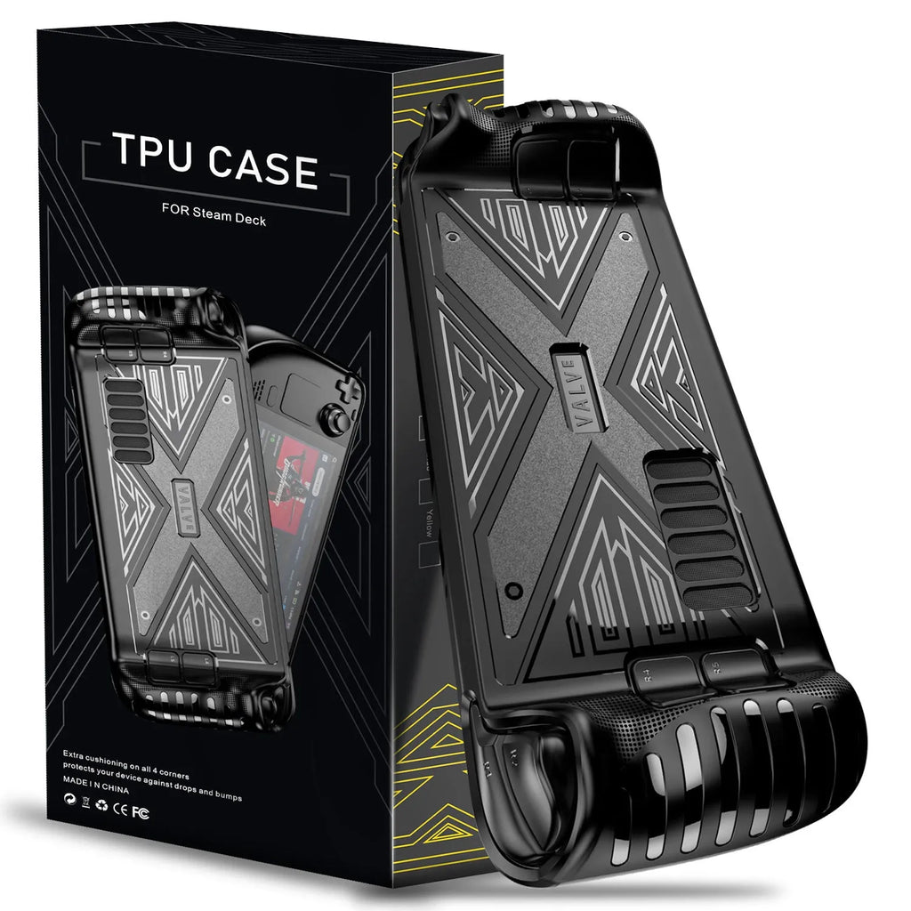 Steam Deck protective silicone case in black, blue and red colour options
