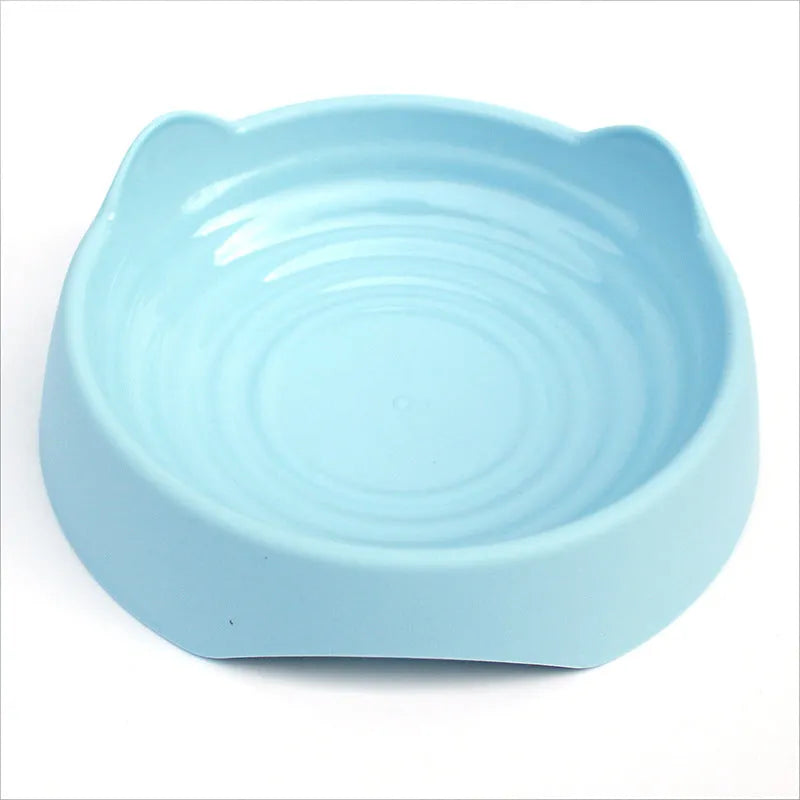 Blue ceramic dog slow feeder bowl with maze pattern for large breed dogs.