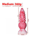 Pink platinum silicone women's masturbation toy shaped like a penis