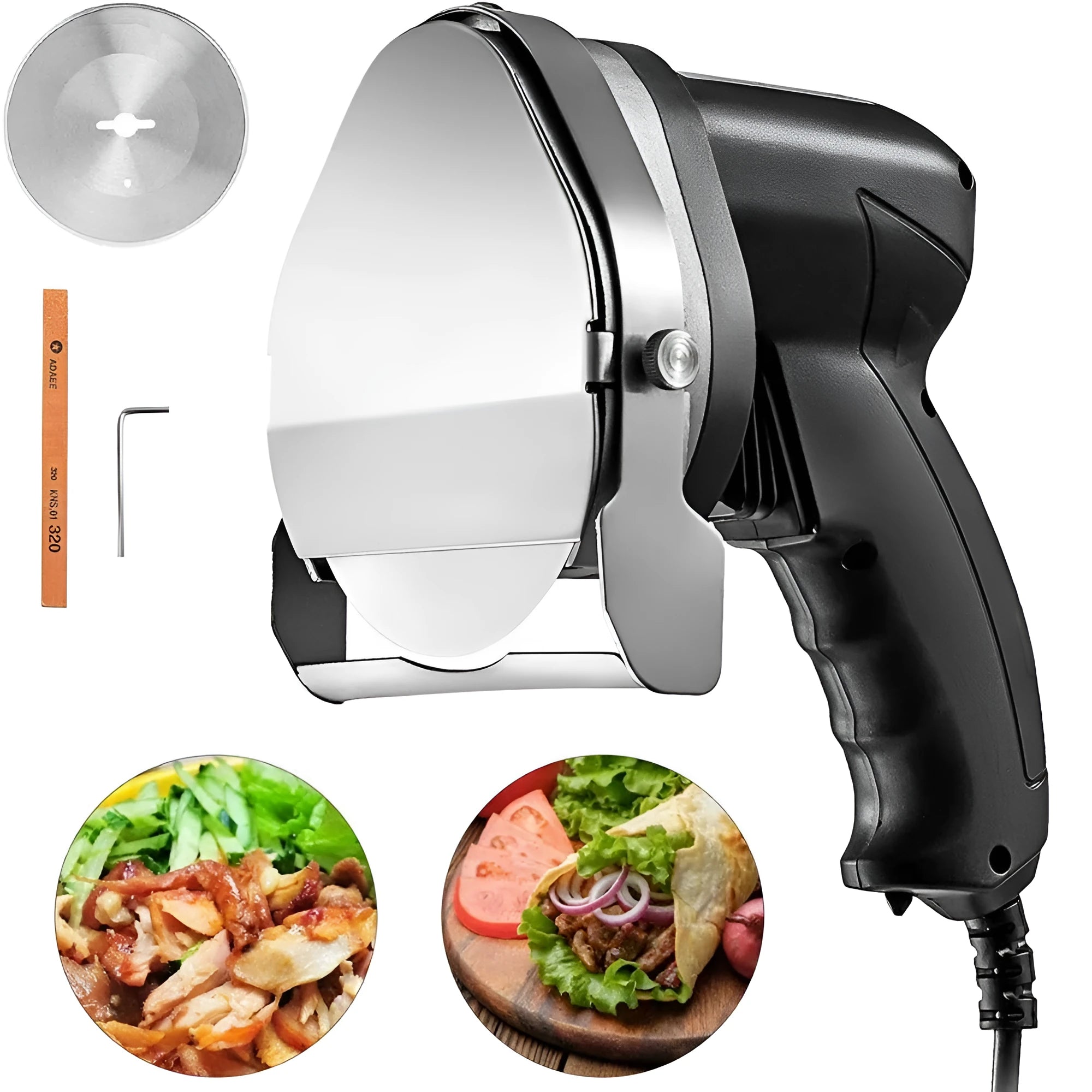 Black KS-100E electric meat cleaver with EU plug for turkey barbecue preparation