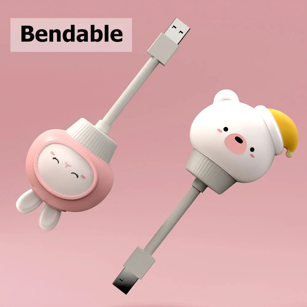 USB portable LED animal night light with remote control in cartoon bear design