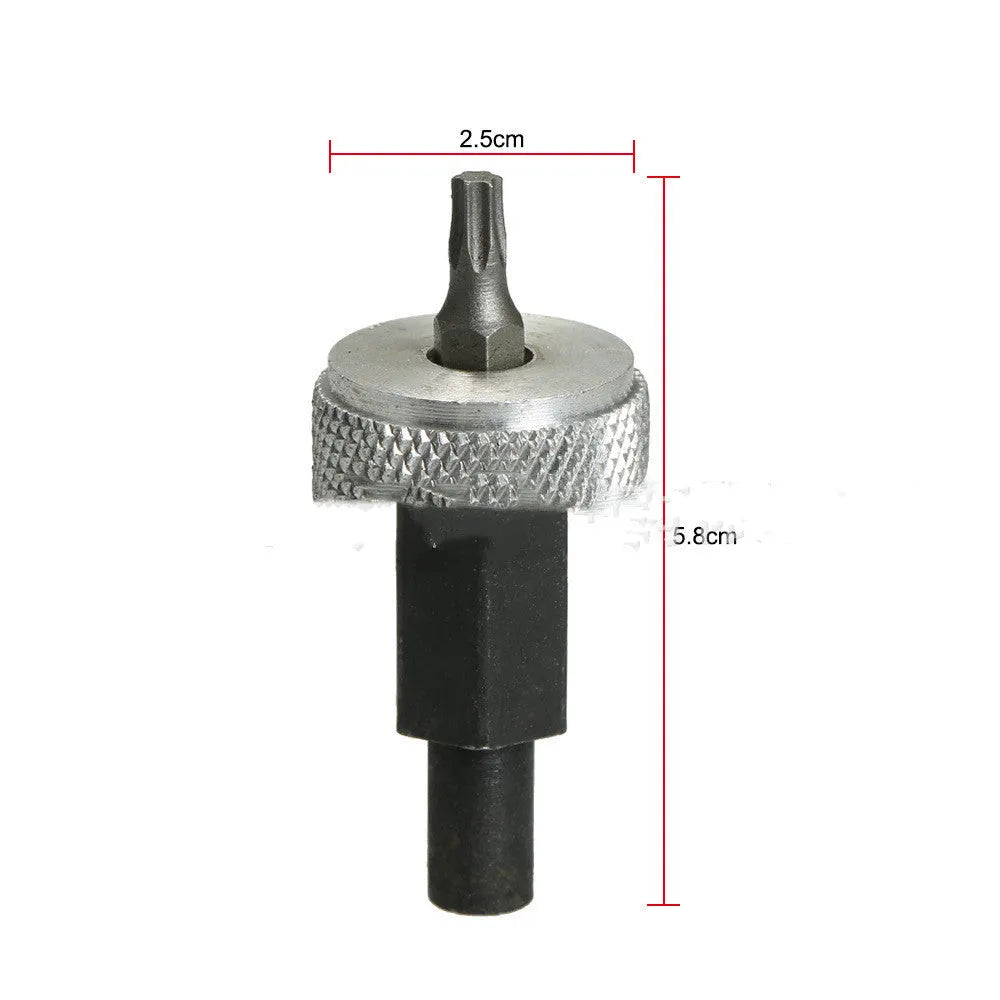 Ignition module wrench tool made from carbon steel with knurled aluminium knobs for distributor block mounting