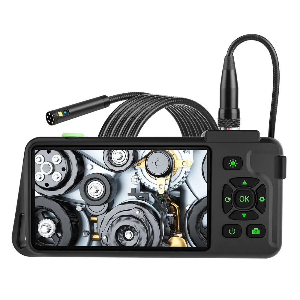 Handheld industrial endoscope with 4.5-inch screen and 1-metre cable for automotive inspection