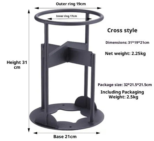 Manual wood splitting tool with high carbon steel blade, wall-mountable design, camping wood chopper in 41cm size
