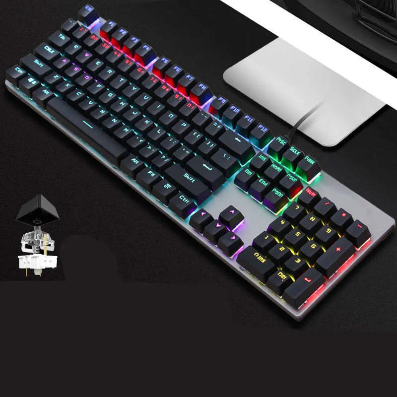 AOC GK410 wired mechanical keyboard with backlit keys and metal case