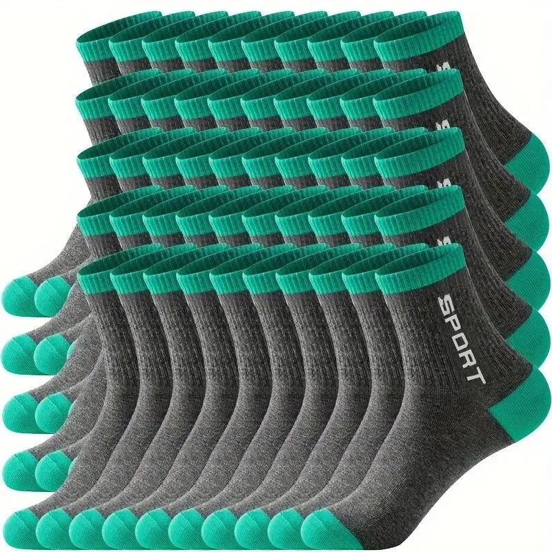 Sports mid-calf basketball deodorant men's socks in tube style with simple design and breathable fabric.