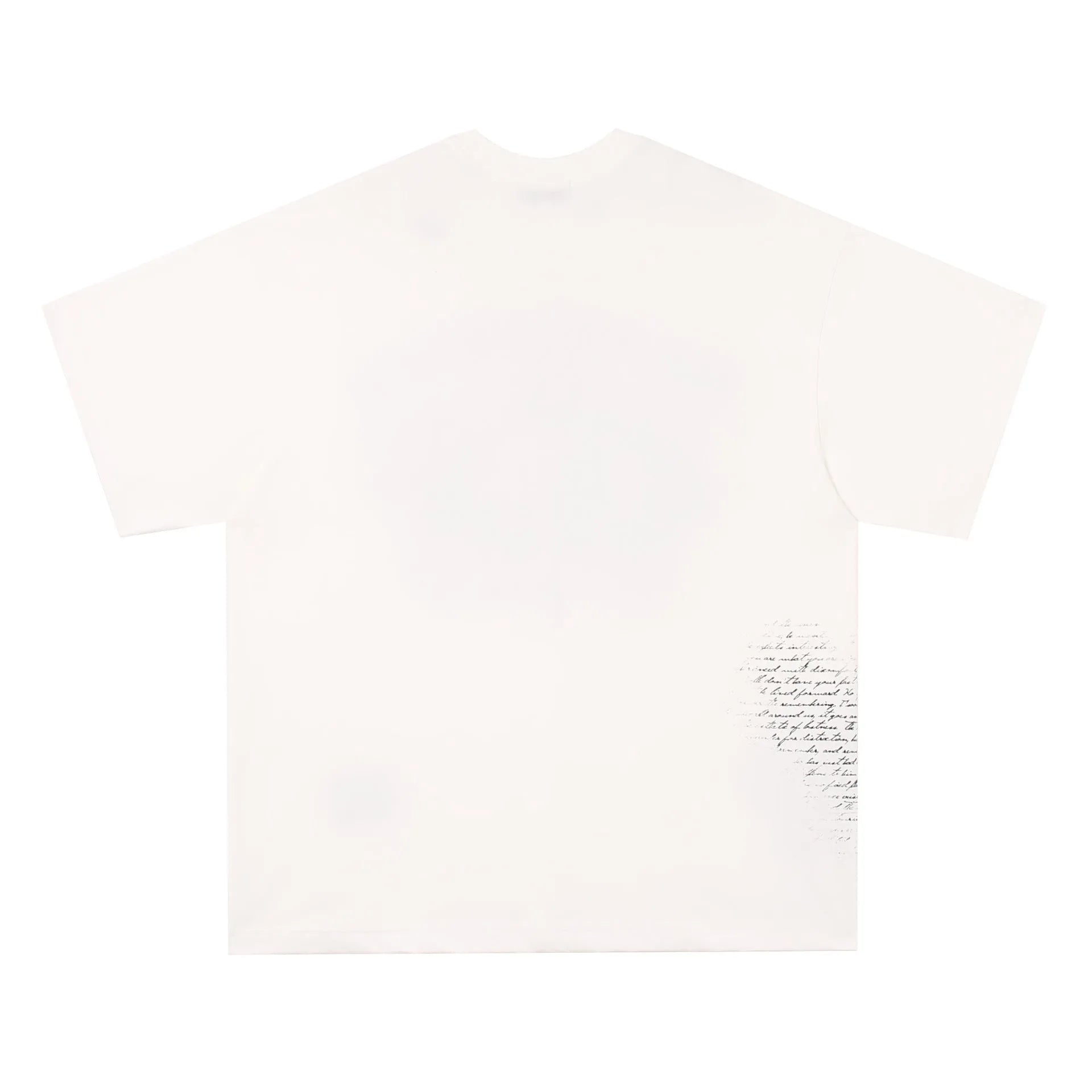 Black and white cotton t-shirt with retro letter print, shown in sizes for teenagers.