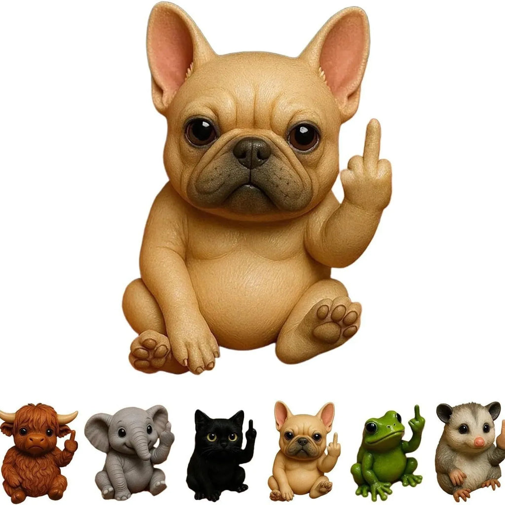 Resin animal middle finger doll collectible figurine in chosen animal style